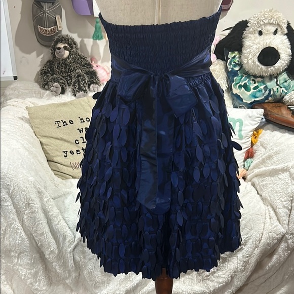 Sequin Hearts Navy Strapless Cocktail Dress – Ruffled Skirt – Juniors Size 7 - Picture 3 of 9
